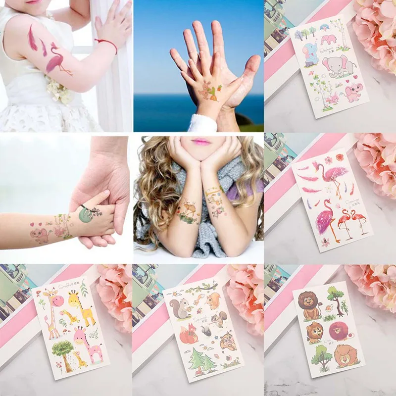 Новинка 2018 Мультяшные милые детские наклейки для птиц белок временные тату с