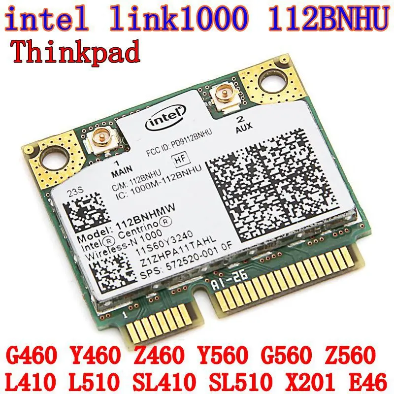Intel Centrino Wireless N 1000 MINI PCI E 802.11b/g/n Wlan WIFI беспроводная карта для T410 T510 Y460 B460 Z460 G460