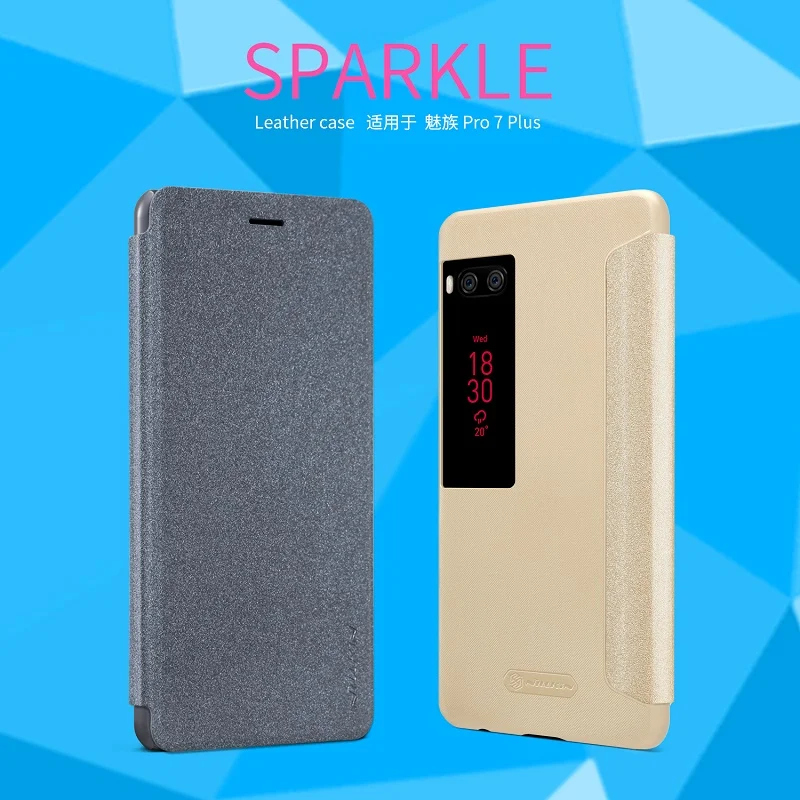 Nillkin Блестящая крышка для Meizu Pro 7 Чехол тонкий флип защитный чехол Plus телефона