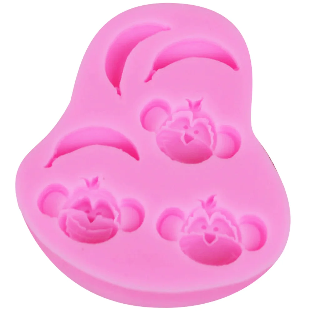 F1181 Monkey Banana Silicone Mold Fondant Mould Cake Decorating Tools Candy Jelly Jello Chocolate Gumpaste Sugarcraft | Дом и сад