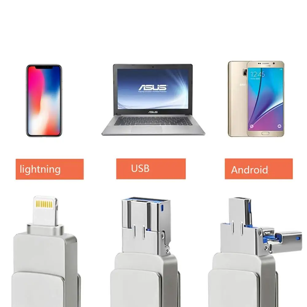 USB 3 0 Usb флеш накопитель для iPhone в 1 OTG Jump Drive внешний Micro памяти iPad iOS Android PC|USB