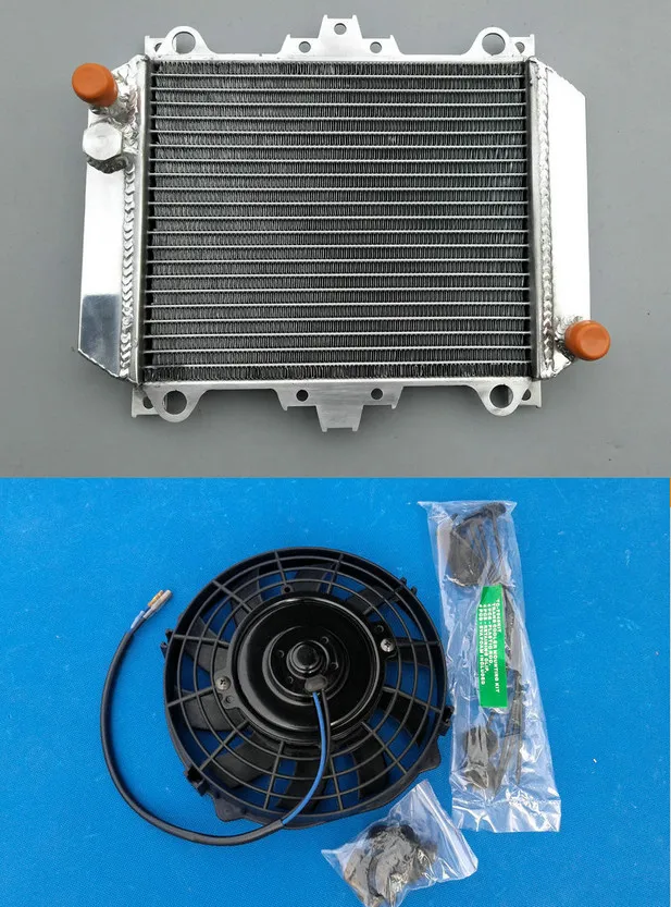 Radiator And Fan Алюминий радиатора и вентилятор для Kawasaki Ninja 500 500R EX500 EX500A GPZ500S 1987-1993 4-тактный ГПЗ 500 S EX 500 498 cc - Цвет: Radiator And Fan