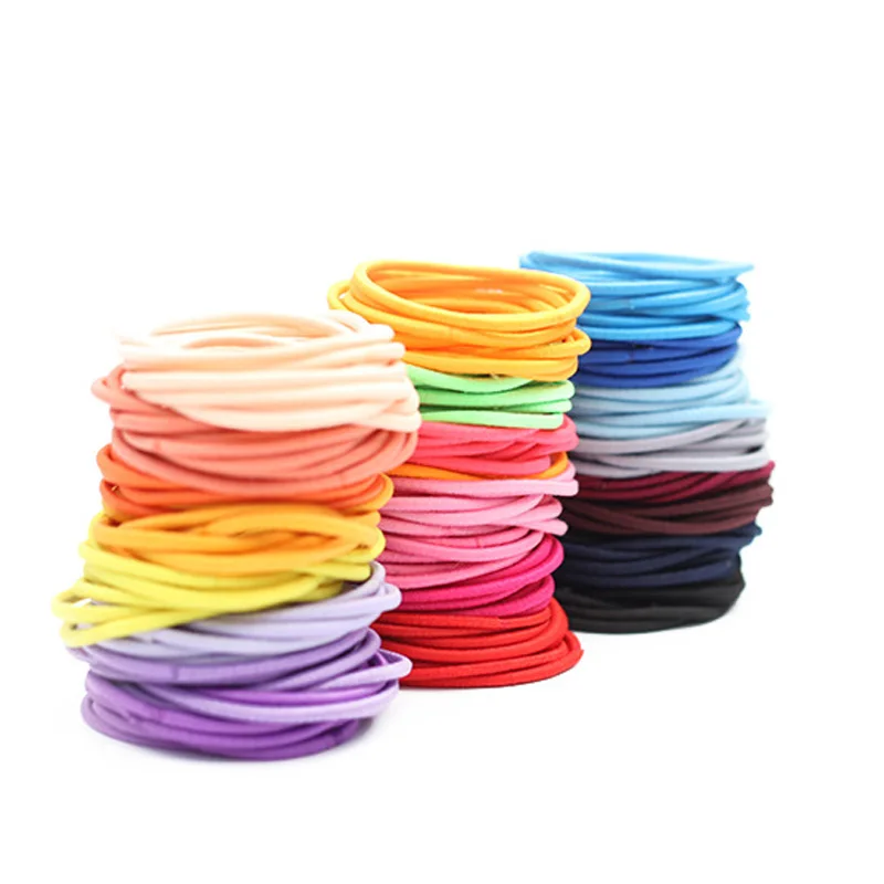 

50 Pcs/Lot Girls Elastic Hair Bands Ponytail Holder Rubber Accessories Women Tie Gum Size 4.5CM