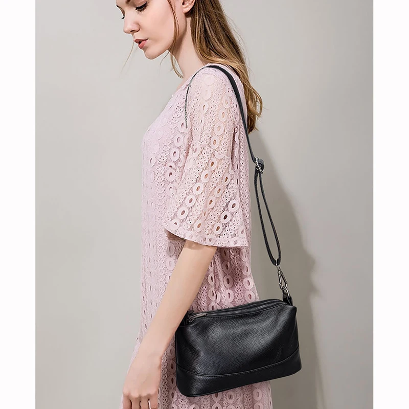Real genuine leather small messenger bags for women mini crossbody shoulder bag phone purse pocket female handbags sac a main | Багаж и