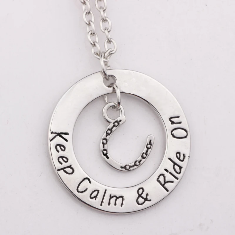 Модное круглое/лошадиное ожерелье N209 с подвеской keep calm &amp катайтесь на