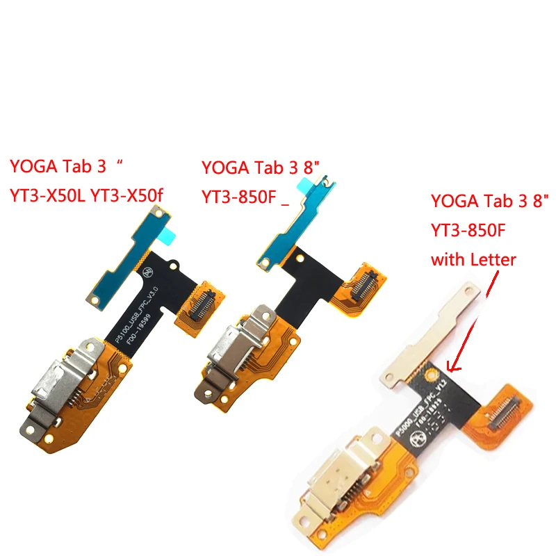 

10 Pcs USB Charging Port Plug Flex for Lenovo YOGA Tab 3 YT3-X50L YT3-X50f YT3-X50 YT3-X50m p5100 _fpc_v3.0 USB Cable YT3-850F