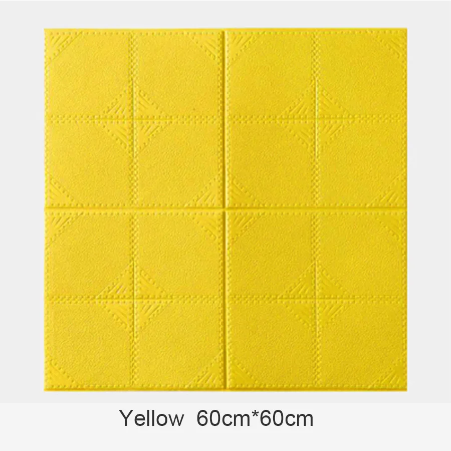 Yellow Self Adhesive 3D Wall Stickers Kindergarten Wall Skirt Anti-collision Wallpaper Living Room TV Soft Bag Waterproof Wall Decor - Цвет: Yellow