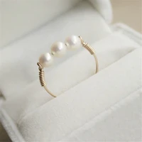 freshwater pearl rings handmade gold filled jewelry joyas gift anillos mujer bague femme rings for women boho jewelry