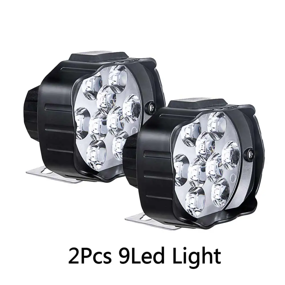 2Pcs 9LED Ammtoo Электрический Мотоцикл головной светильник вспомогательная лампа противотуманных фар светильник 12V 6500K Лондонский автобус автомобиль мотоцикл работает ATV Белый DRL автомобилей головной светильник s - Цвет: 2Pcs 9LED