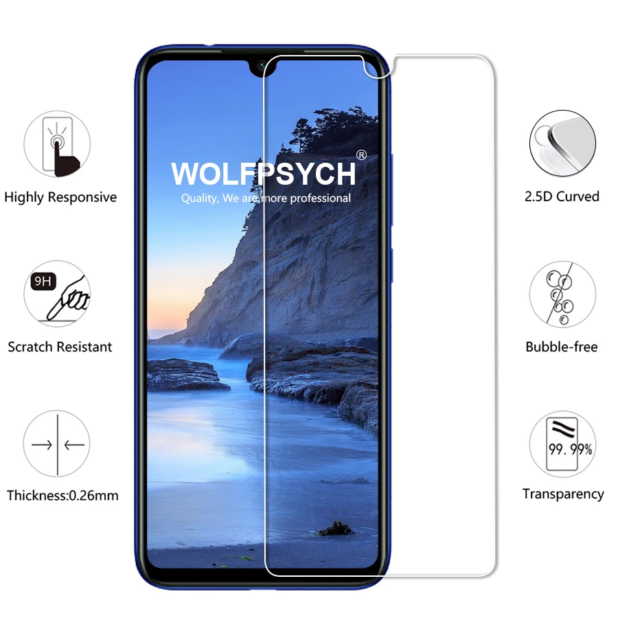 Закаленное стекло WOLFPSYCH для Xiaomi mi Red Note 7 защитная пленка экрана Pro 9H HD анти