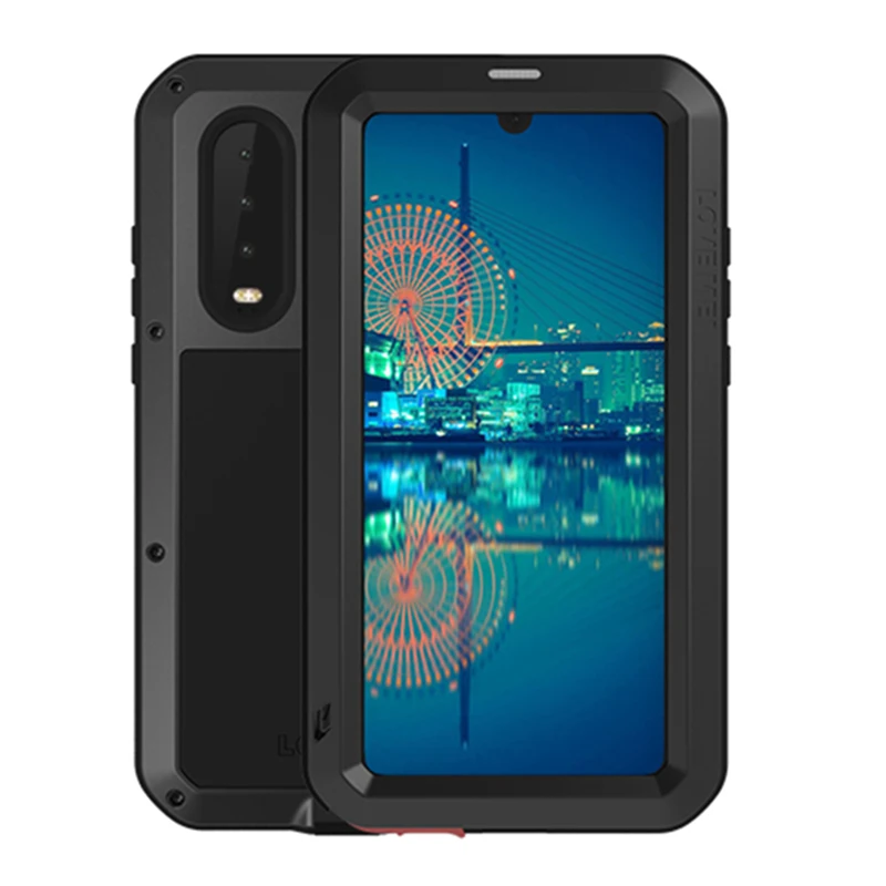 360 дизайн для huawei P30 Lite P20Lite Mate20 Pro Mate30 чехол противоударный алюминиевый металлический чехол из закаленного стекла полный чехол Роскошный
