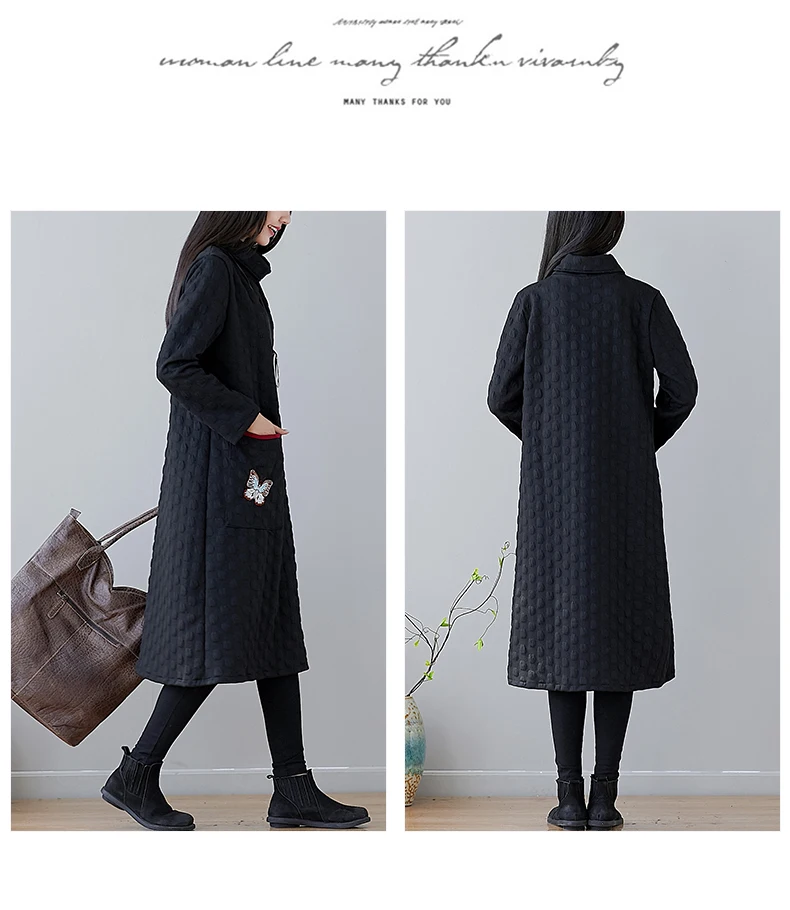 2018 новое осенне зимнее толстое теплое платье с высоким воротом и вышивкой