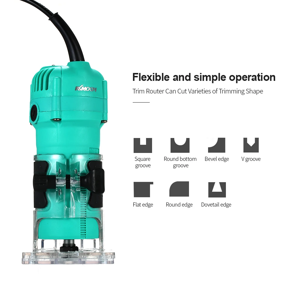 KKmoon Electric Trimmer Polisher Trim Router 35000r/min Angle Grinder with Transparent Base for Woodworking Trimming Slotting |
