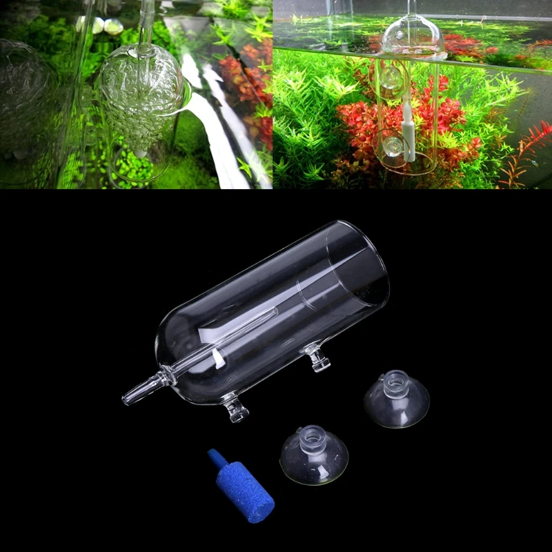 New Aquarium Glass CO2 Diffuser Bubble Air Stone Purge Oxygen Aeration Dissolved Oxygen Device for Aquarium Fish Tank Parts C42