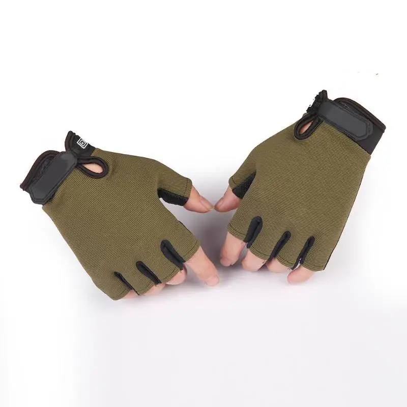 Велосипедные перчатки антискользящие полупальцевые болотные тактические
