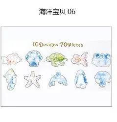 06 Ocean 70 шт/1 лот kawaii наклейки для скрапбукинга романтические сладкие наклейки для планировщика декоративные этикетки/милые корейские канцелярские Q-LIA - Цвет: 06 Ocean