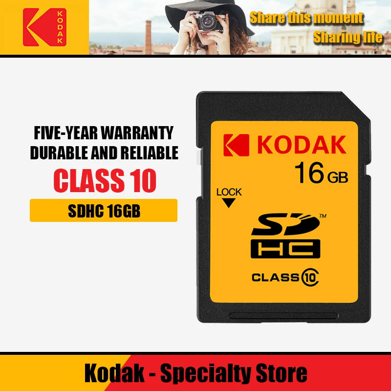 Карта памяти Kodak SDHC sd-карта класс 10 16 ГБ 32 карты C10 UHS-I флэш-карта для камеры Full HD |