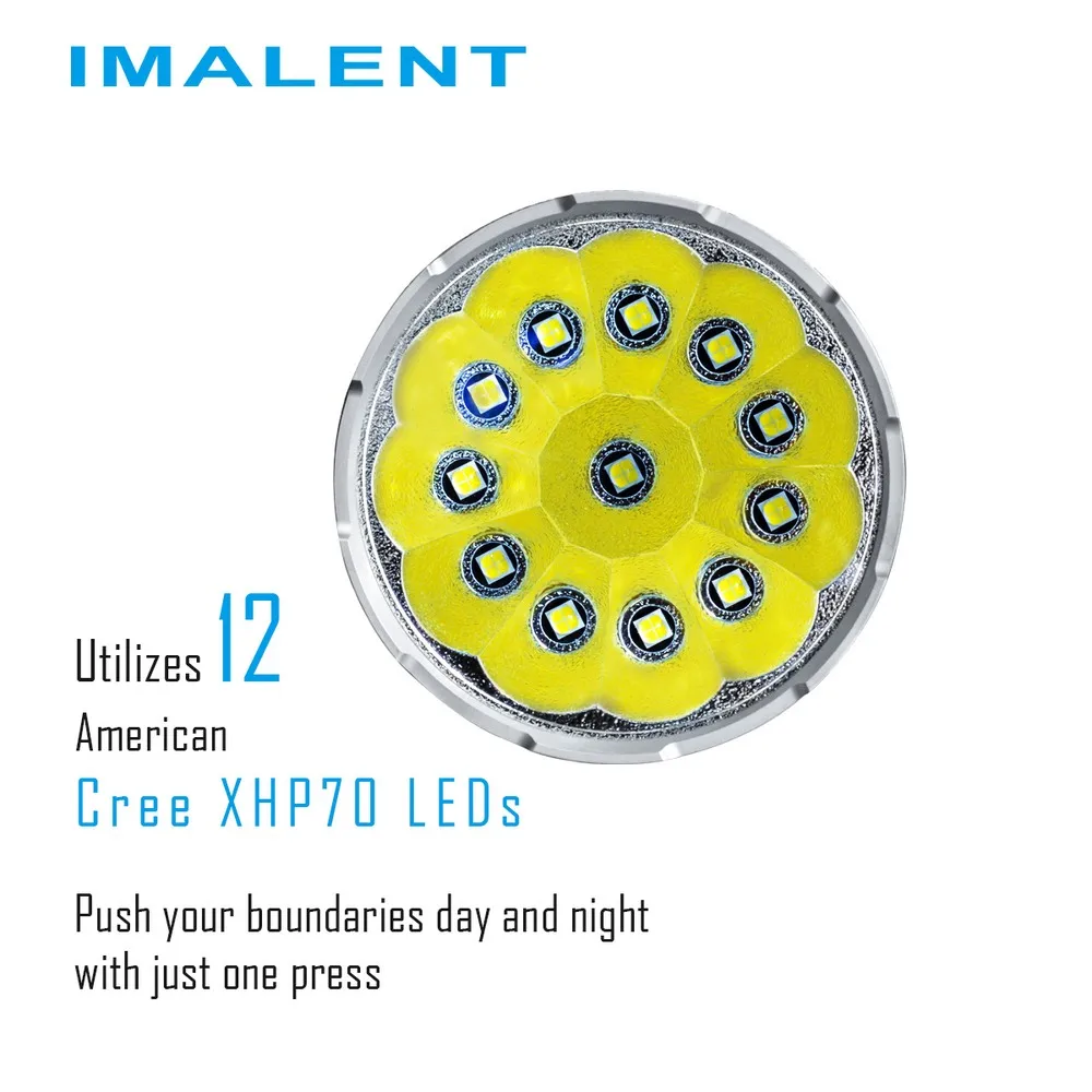 IMALENT MS12 Smart LED Rechargeable Flashlight 12 CREE XHP70 LEDs IPX-8 Waterproof 53000 Lumens with Intelligent Charging Torch | Лампы и