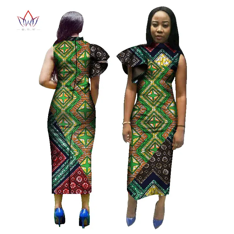 Летнее платье 2017 Женское Платье макси с Африканским принтом без рукавов длинное
