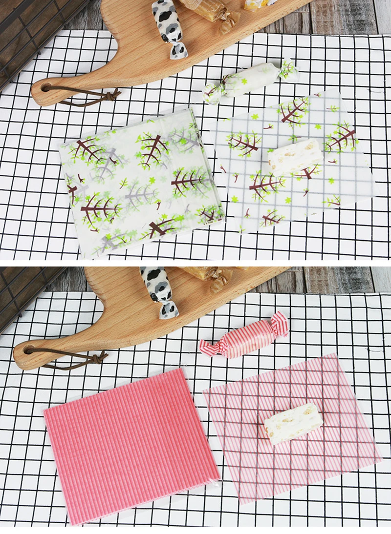 100 шт./компл. фантика выпечки Упаковка Nougat упаковочная Бумага для Рождества Одежда для свадьбы, дня рождения Вощеная Бумага сумки формы для выпечки