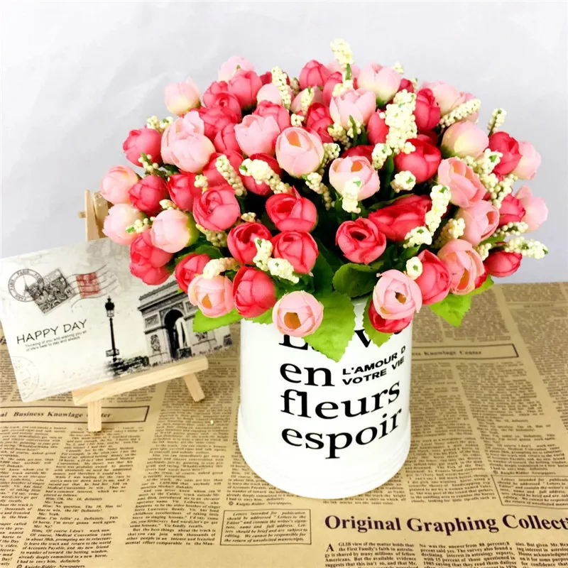 Искусственные цветы Моделирование QQ бутонами роз поддельные весна звезды цветок