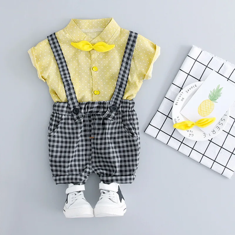 Дети Комплекты одежды для мальчиков Мода Лето Топ школьная детская одежда