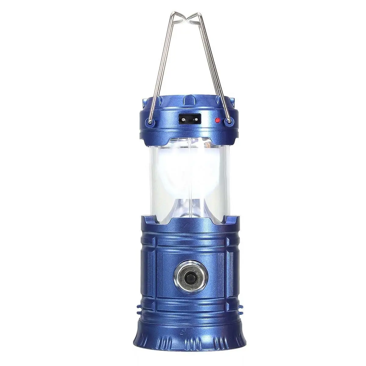 Portable USB Solar Power LED Camping Lantern Tent Hiking Torch Lamp Light Hang Blue | Освещение