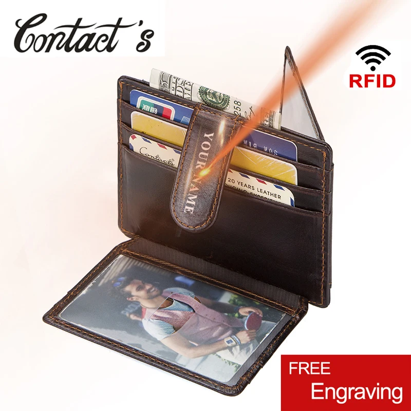 Контактный Rfid Crazy Horse кожаный держатель для карт кошелек чехол кредитных высокого