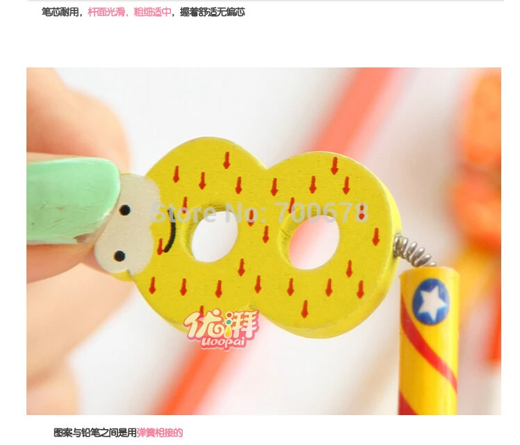 

60pcs/lot School Students Prize Children Cartoon Figure HB Wooden Pencil Christmas Birthday Gift