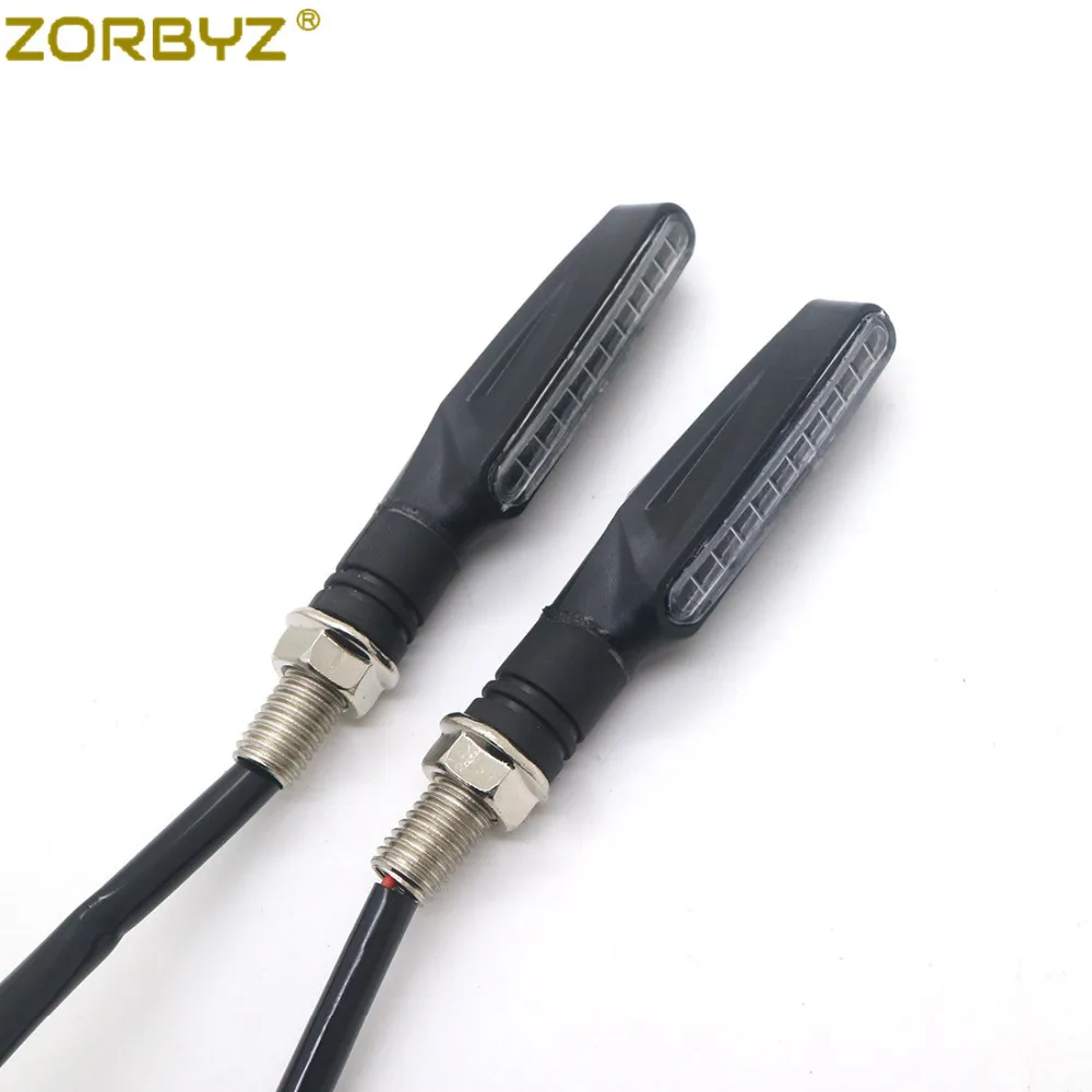 Универсальные мотоциклетные черные светодиодные индикаторы поворота ZORBYZ с
