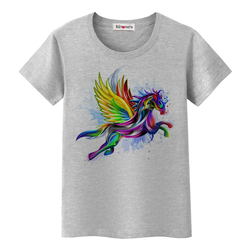 Футболка BGtomato с изображением цветной лошади Лидер продаж оригинальный бренд