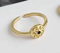 Gold A 925 пробы Серебряное кольцо INS Demon Eye Комбинация набор открытое женское кольцо - Цвет камня: Gold A