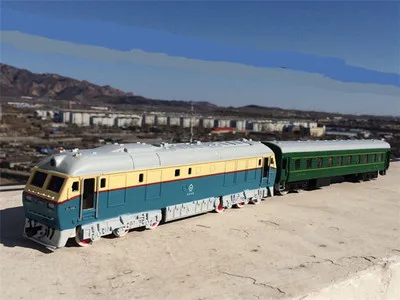 Высокая имитация 1: 87 масштаб сплав модель поезда двойной поезд пассажирский отсек металлические игрушечные машинки с вытягиванием - Цвет: 9