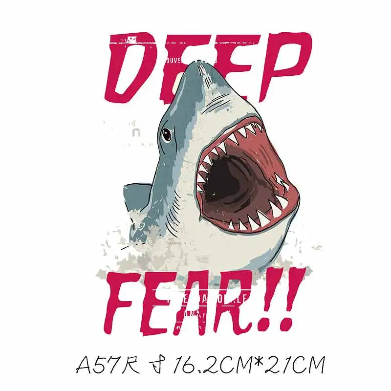 Prajna большая надпись джинсы Shark железо-на переводе для рюкзака рыба Аква