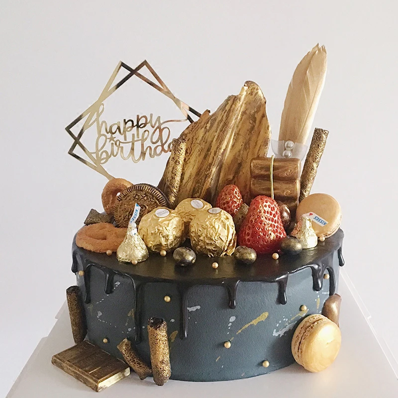 Акриловые украшения для дома с надписью «Love Cupcake» и «Happy Birthday», золотые и Серебристые украшения для выпечки, украшения для свадебного торта, 1 шт., новые модные вечерние принадлежности