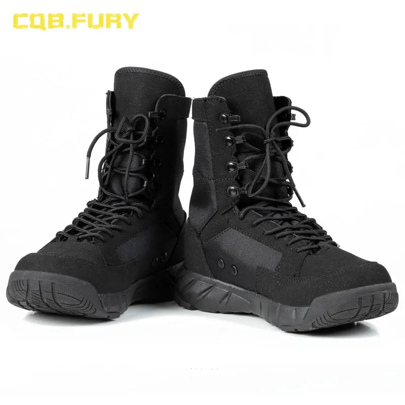 Осенние военные ботинки унисекс CQB.FURY пустынные и черные с песочным тактическим