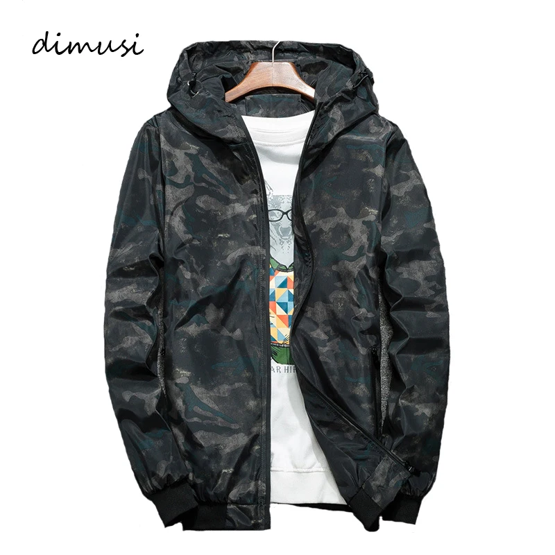 

DIMUSI Men's Anorak Jackets Fashion Mens Harajuku Hip Hop Streetwear Jackets Man Camouflage Pullover Hooded Tracksuit Coats 4XL