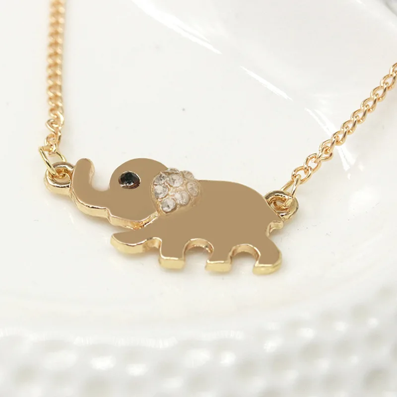 Подвески в виде слона для мамы и ребенка ожерелья женщин двойной Шарм кристалл