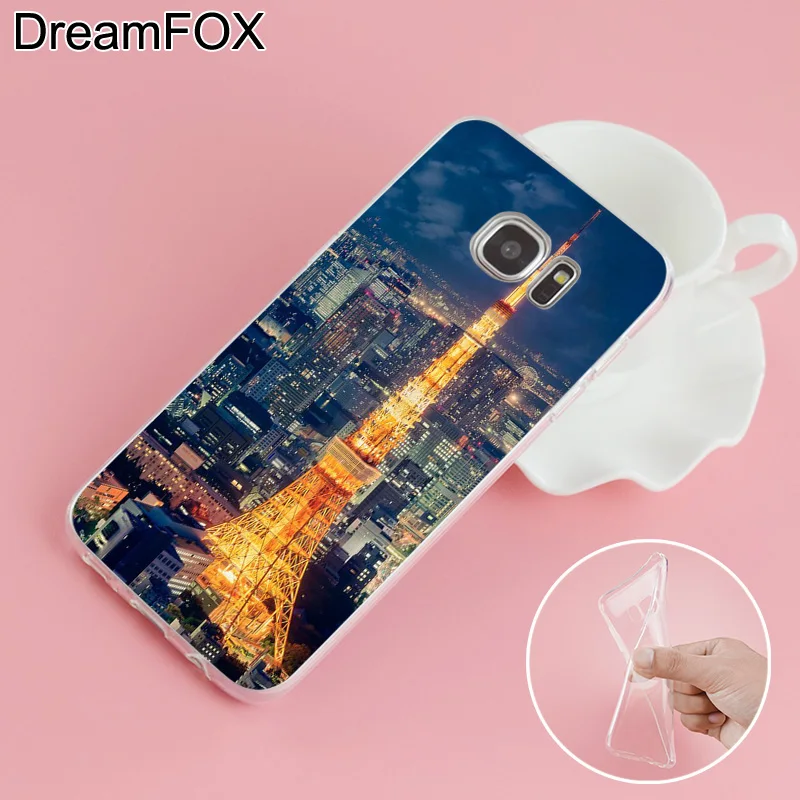 DREAMFOX L163 Fashion Tower Soft TPU Silicone Cover For Samsung Galaxy S5 S6 S7 S8 S9 S10 S11 5G S11E S10E Lite Edge Plus Case |