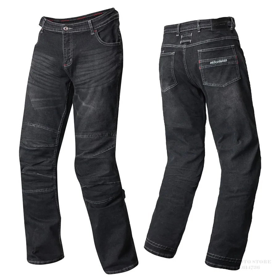 Джинсовые брюки для мотоцикла мужские прямые черные мотокросса мотогонок джинсы
