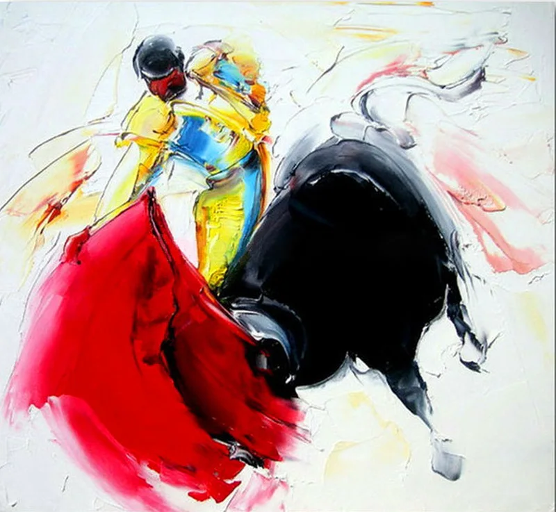 Современные картины ручной работы matador and bull on his head масляная живопись на холсте