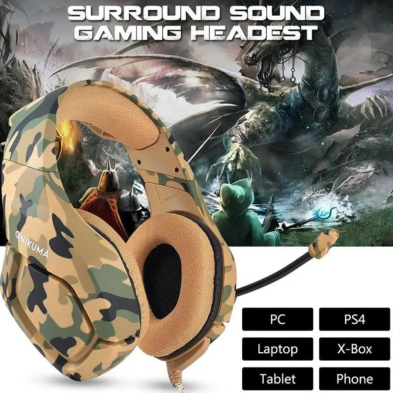 HobbyLane K1 гарнитура бас Игровые наушники игра шлем с микрофоном для ПК мобильный