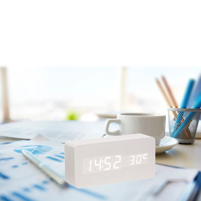 2017 Новый современный деревянный светодиодный дисплей USB/батарея стиль бесшумный