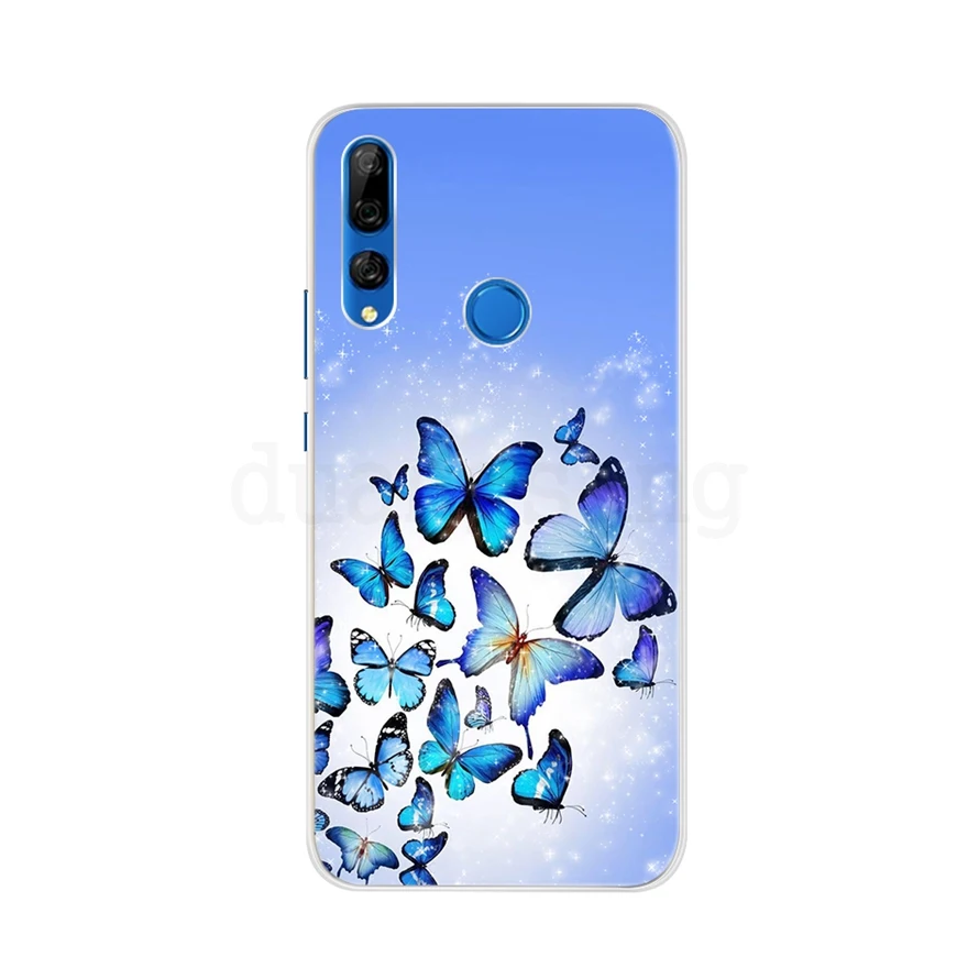 Розовый Для Fundas huawei P Smart Z чехол силиконовый 3D мягкий, симпатичный, из ТПУ с мультяшными цветами Прозрачный чехол для телефона для huawei P Smart Z STK-LX1 - Цвет: Розовый