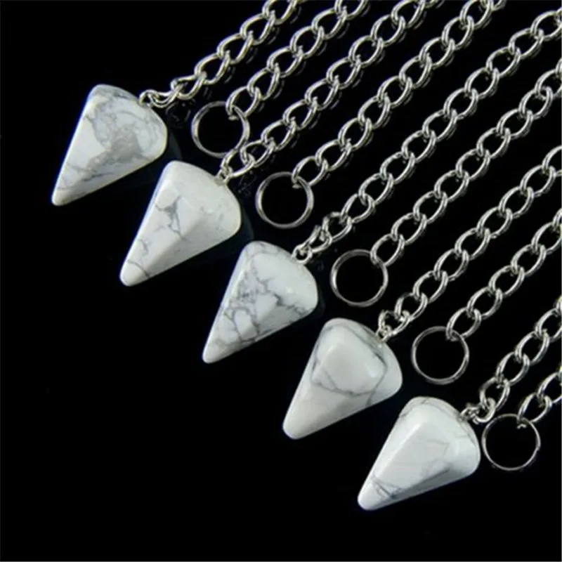 (5 шт./лот) оптовая продажа натуральный белый Howlite кулон из бисера &quotмаятник&quot 25x15