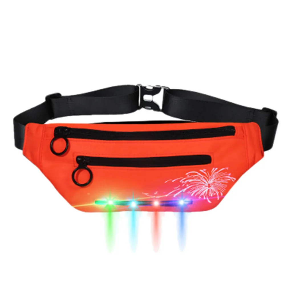 N New Outdoor Unisex Fashion Sports Led Flash Pockets Hiking Phone Pockets Purse Chest Travel Cashier Belt Boys Girl Bag#R10 - Цвет: N