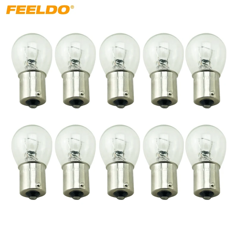

FEELDO 30Pcs 1156 BA15S S25 P21W 12V Car Clear Glass Lamp Turn Tail Bulb Auto Indicator Halogen Lamp #MX2724