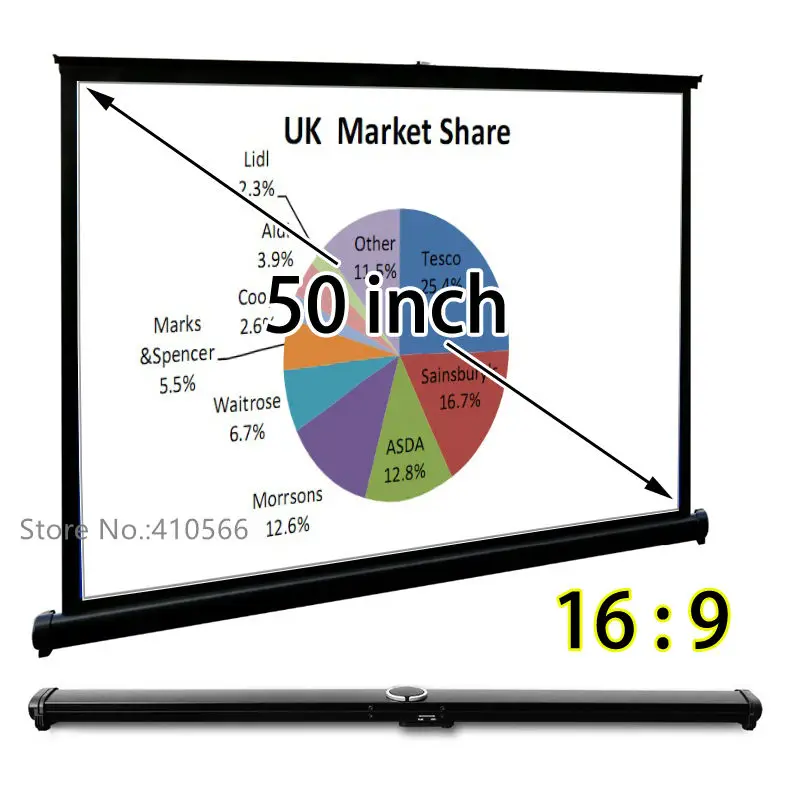 Портативный Настольный проекционный экран диагональ 16:9 50 дюймов HD проектор