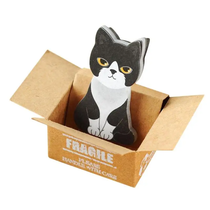 Милый картонный Кот маленький блокнот для заметок 3d Kawaii с кошкой для пишущих принадлежностей клейкая бумага для заметок, Канцтовары для школы и офиса Papelaria