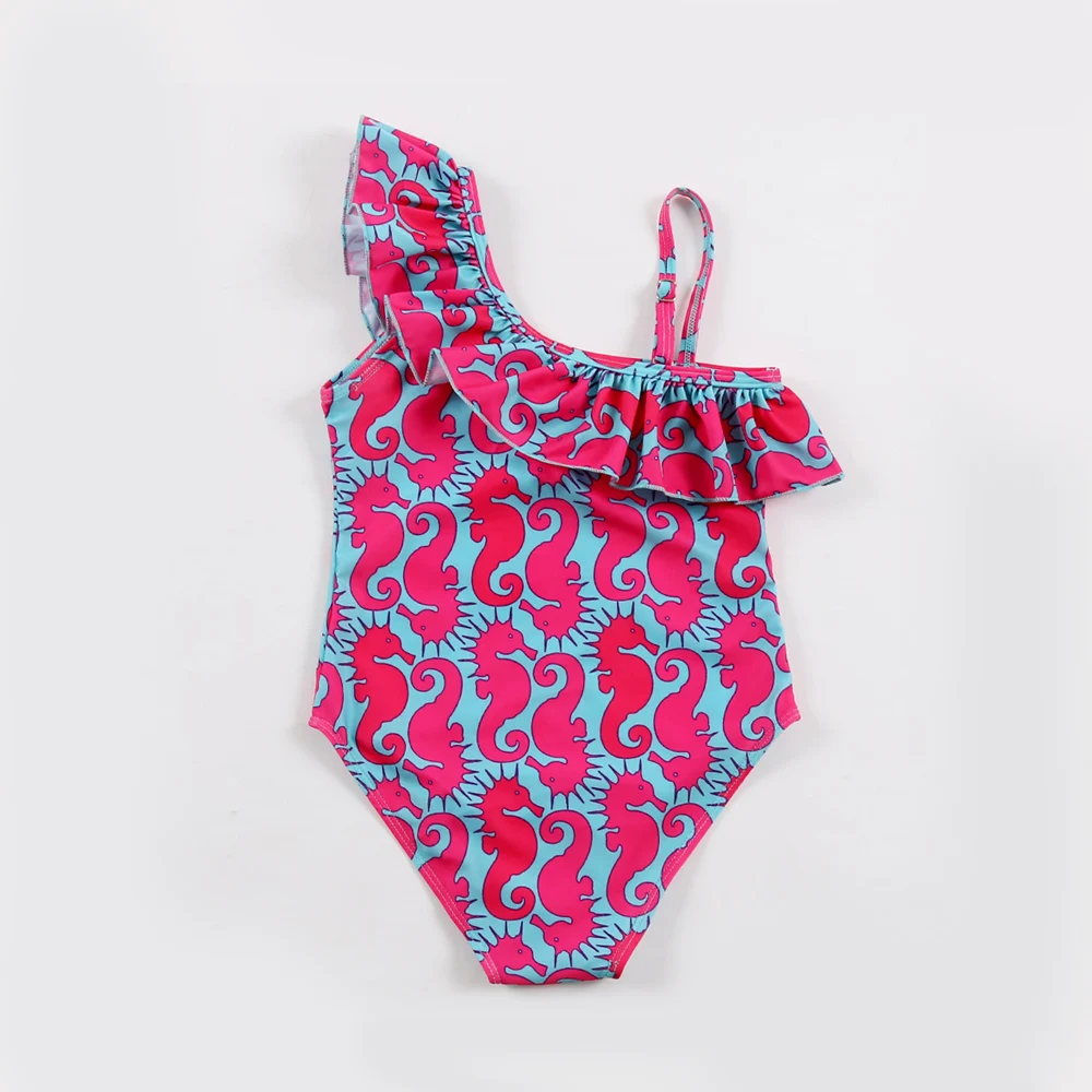 2019 Kids Swimming Suits Girls One Shoulder Children Swimwear For Infant Swimsuit Girl Child Summer Swim Wear | Спорт и развлечения